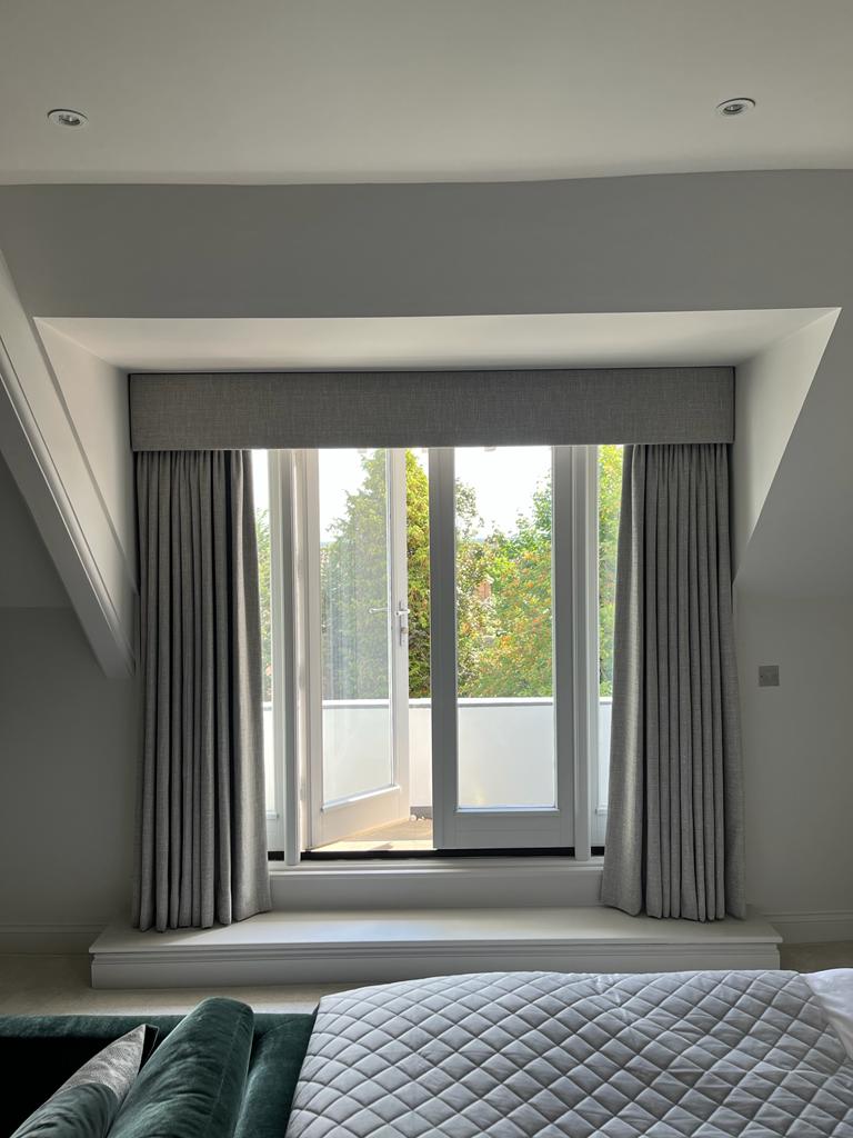 grey bedroom curtains